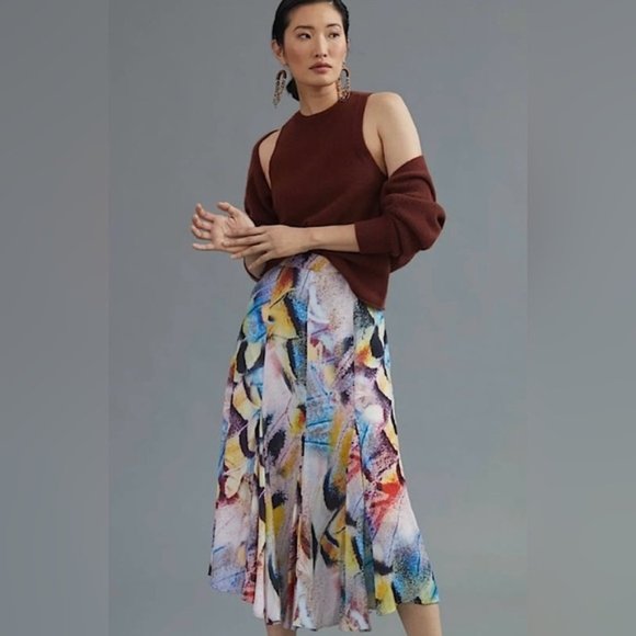 Anthropologie Multicolor Abstract Skirt - Picture 1 of 9